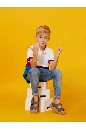 Cherry Crumble Boys Multicolor Colourblocked Boho Polo T-shirt