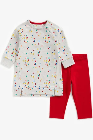 Mothercare Girls Grey & Red Printed T-shirt with Leggings