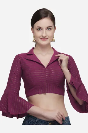 Fab Dadu Striped Silk Saree Blouse