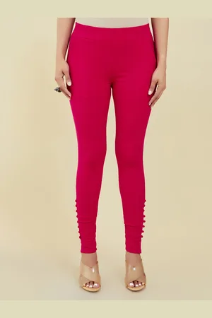 Soch Women Magenta Pure Cotton Regular Trousers