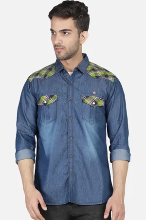 Kuons Avenue Men Smart Slim Fit Faded Cotton Casual Shirt