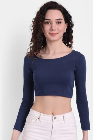 Color Capital Scoop Neck Fitted Crop Top