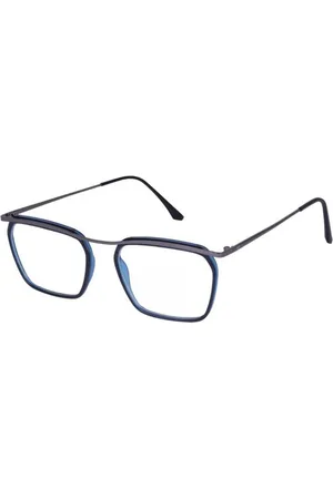 Optify Unisex Clear Lens & Blue Square Sunglasses with UV Protected Lens