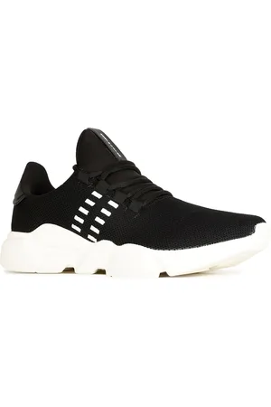 North Star Men Black Woven Design Sneakers
