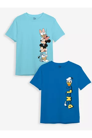Minicult Kids Pack of 2 Mickey Mouse Printed Cotton T-shirt