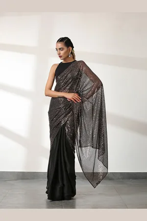 Swtantra Embellished Satin Saree