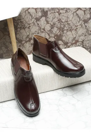 MUTAQINOTI Men Textured Formal Block-Heeled Chelsea Boots