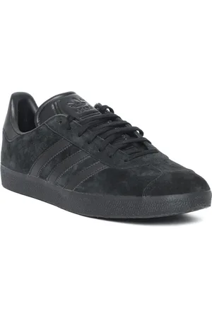 adidas Men Black Gazelle Leather Sneakers