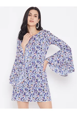 Berrylush Women White Printed A-Line Dress