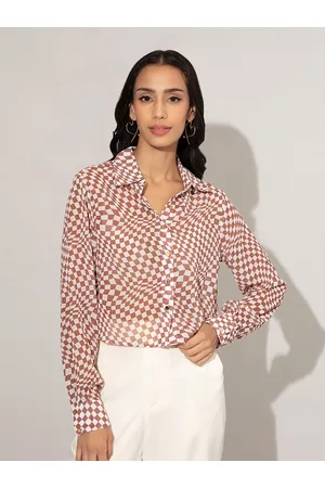 20Dresses Women Brown Printed Casual Shirt