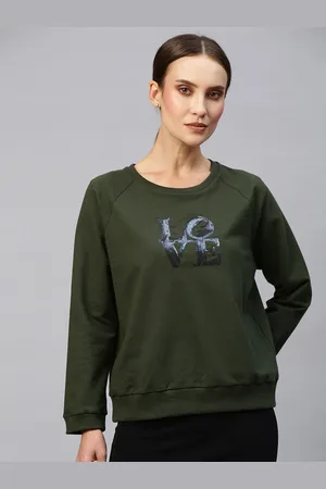 Chemistry Women Sequin Embellished Pure Cotton Sweatshirt