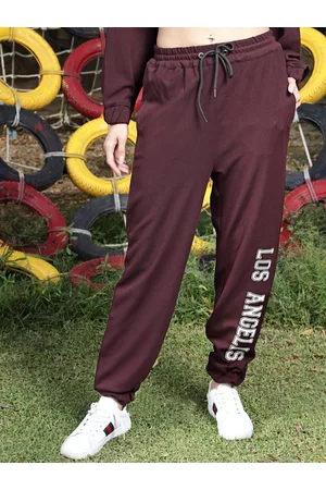 Sera Women Burgundy Printed Joggers
