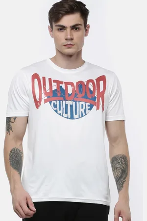Wildcraft Men White Typography Printed T-shirt