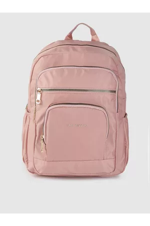 Lino Perros Women Peach-Coloured Solid Backpack