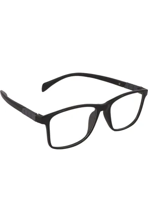 Optify Unisex Clear Lens & Black Square Sunglasses with UV Protected Lens