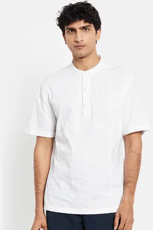 Fabindia Men White Striped Kurta