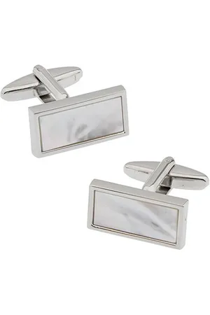 The Tie Hub Silver-Toned Rectangular Cufflink