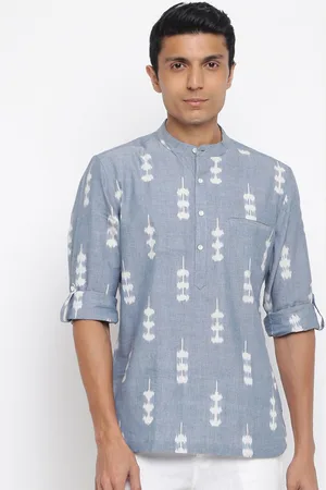 Fabindia Men Blue Ethnic Motifs Printed Kurta