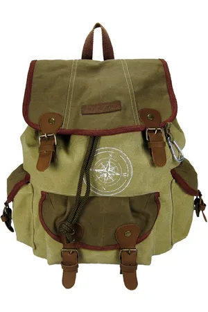 The House of Tara Unisex Beige & Green Backpack
