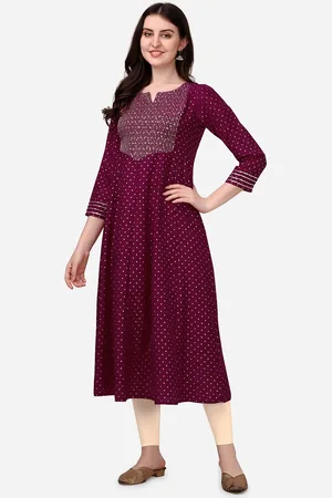 HERE&NOW Polka Dots Printed Anarkali Kurta