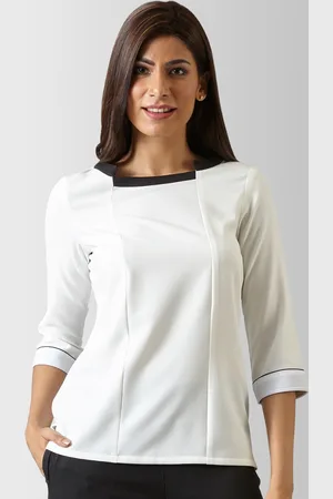 FableStreet Women White Solid Top