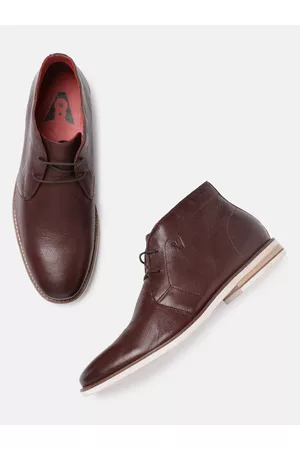 Ruosh Men Brown Venice Leather Flat Boots
