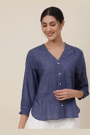 Fabindia Blue Striped Top
