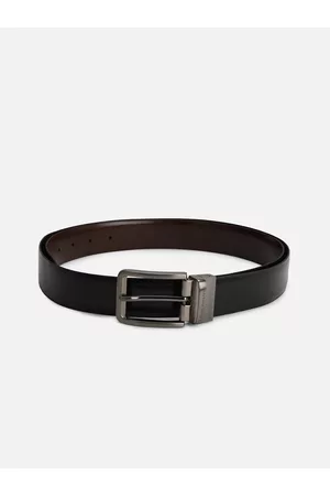 Louis Philippe Men Black & Brown Reversible Leather Belt