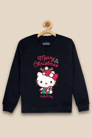 Kidsville Girls Christmas Hello Kitty Printed Sweatshirts