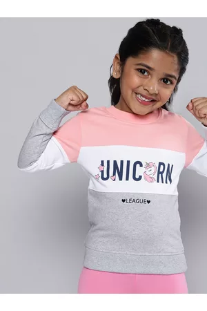 HERE&NOW Girls Grey Colourblocked Sweatshirt