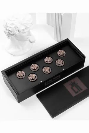 COSA NOSTRAA Men Antique Gold-Toned 7-Pieces The Prince V Coin Buttons Gift Set