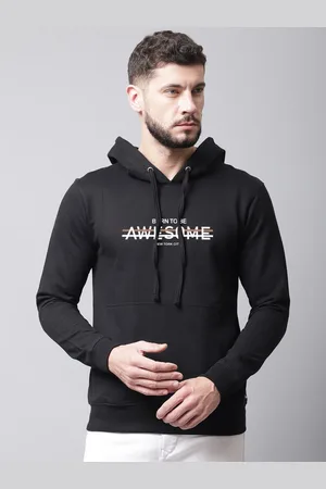 Friskers Men Printed Hooded Fleece Sweatshirt