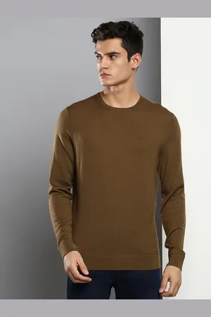 Calvin Klein Men Brown Pullover Sweaters