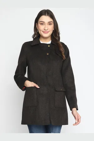 Latin Quarters Women Single-Breasted Shirt Collar Longline Overcoat