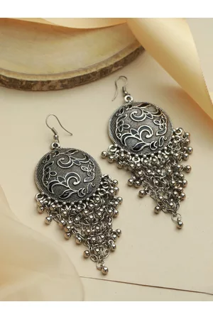 Priyaasi Silver-Plated Contemporary Drop Earrings