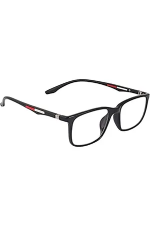 Optify Unisex Clear Lens & Black Square Sunglasses with UV Protected Lens-M 1007 UL BLACK