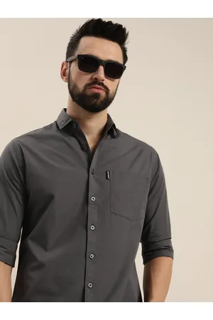 Dillinger Men Grey Cotton Casual Shirt