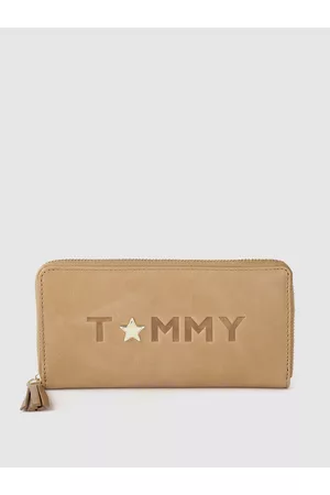 Tommy Hilfiger Women Beige Leather Zip Around Wallet