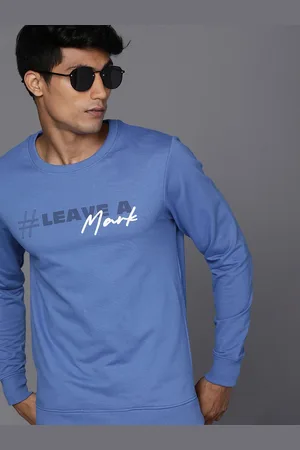 WROGN Men Blue Printed Sweatshirt