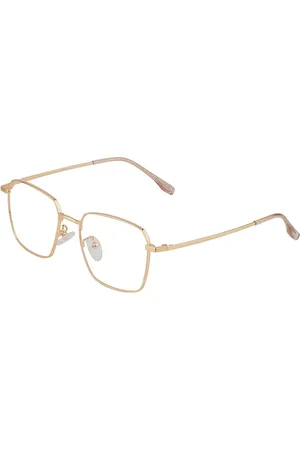Optify Unisex Clear Lens & Gold-Toned Square Sunglasses MF 35006 GOLD-Gold