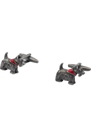 The Tie Hub Men Silver-Toned & Gunmetal-Toned Quirky Cufflink