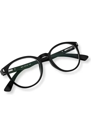 Optify Unisex Clear Lens & Black Round Sunglasses with UV Protected Lens