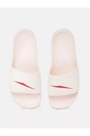 Reebok Women Pink & White Brand Logo Printed Sliders