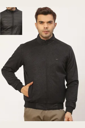 Pierre Carlo Men Black & Grey Solid Reversible Bomber Jacket