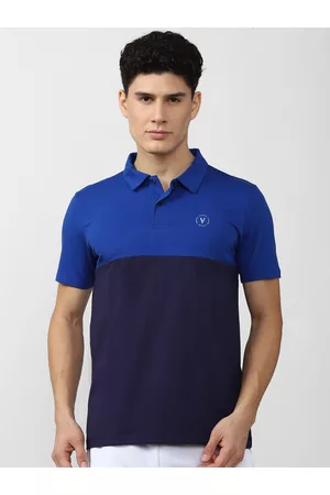 Van Heusen Men Colourblocked Polo Collar Cotton Sports T-shirt