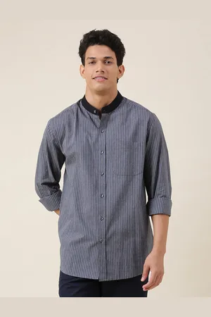 Fabindia Men Blue Comfort Striped Cotton Casual Shirt