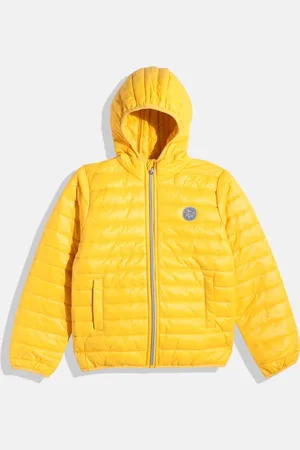 Ralph Lauren Girls Yellow Solid Puffer Jacket