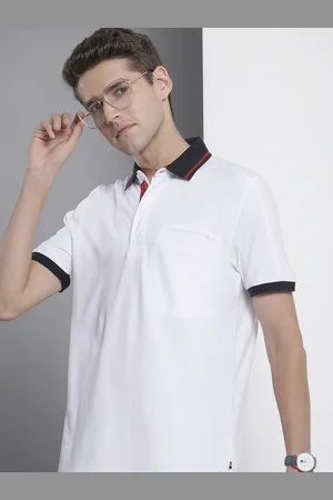 Nautica Men White Solid Polo Collar T-shirt with Pocket