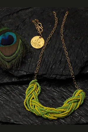 DUGRISTYLE Gold Plated Pearl Beaded Layered Necklace