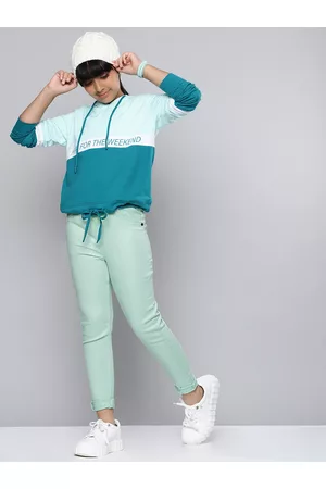 HERE&NOW Girls Blue & Pack of 2 Stretchable Jeggings